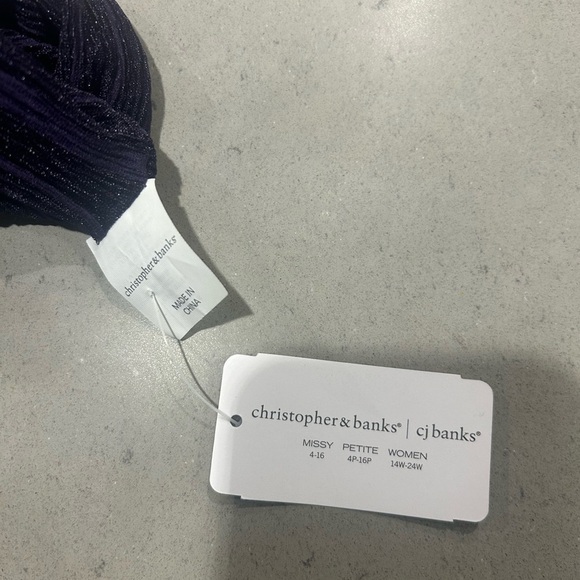 Christopher and Banks Infinity Scarf Purple Shimmer Stretch - Picture 2 of 5